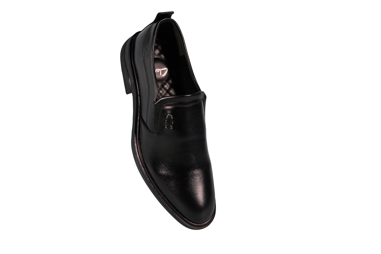 Men's Semi-Formal Black Synthetic Leather Slip-On Shoes