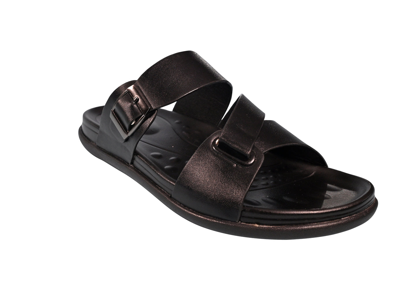 Men's Open-Toe Double Strap Slides – Black