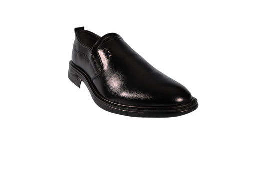 Men's Semi-Formal Black Synthetic Leather Slip-On Shoes