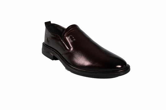 Men's Semi-Formal Dark Brown Synthetic Leather Slip-On Shoes