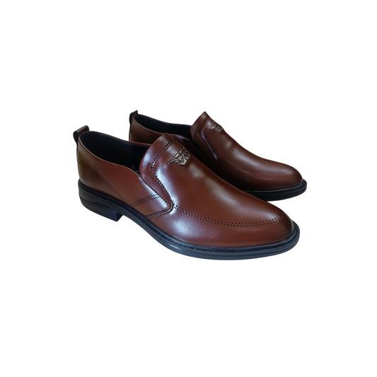 Men’s Semi-Formal Brown Synthetic Leather Slip-On Shoes (CK-105)