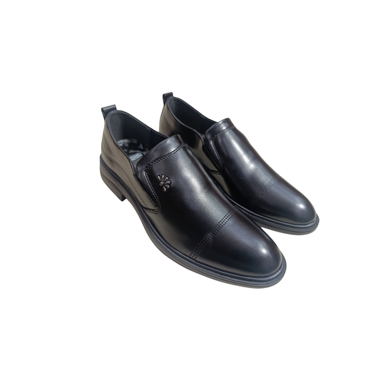 Men’s Semi-Formal Black Synthetic Leather Slip-On Shoes (CK-104)