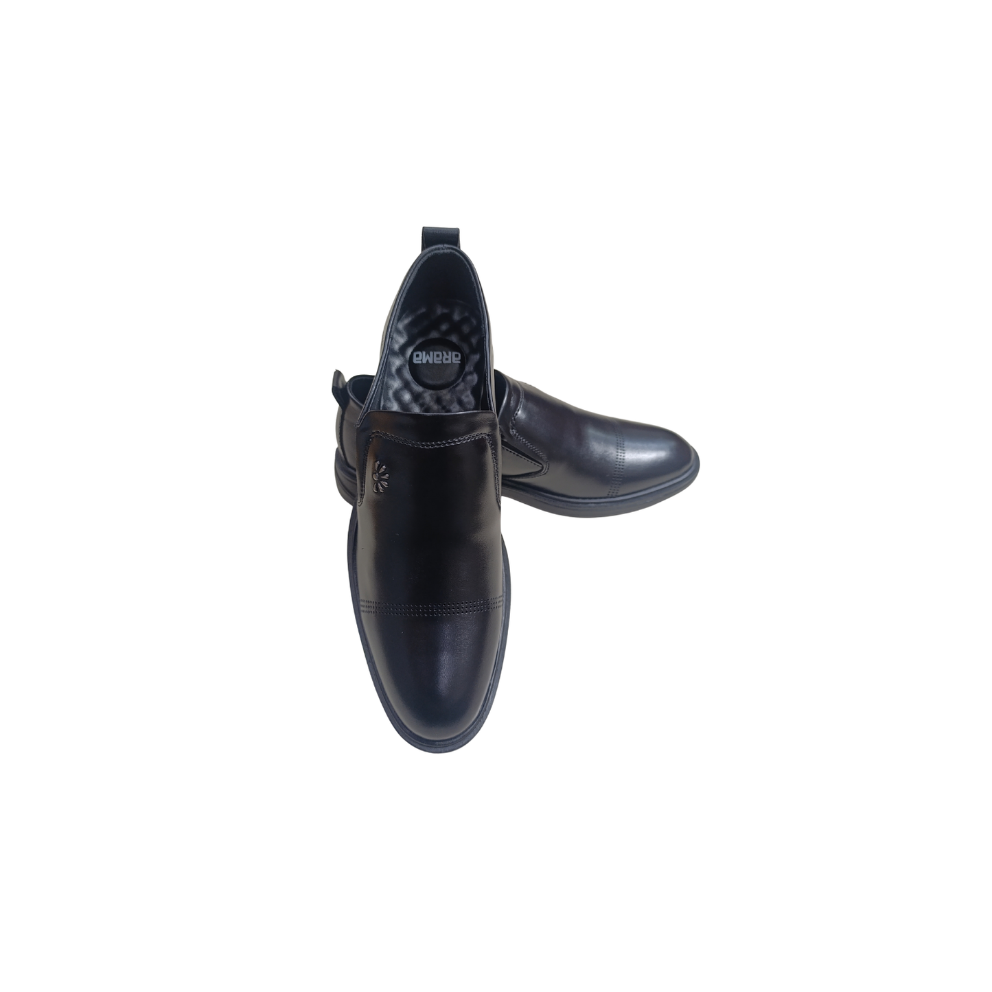 Men’s Semi-Formal Black Synthetic Leather Slip-On Shoes (CK-104)