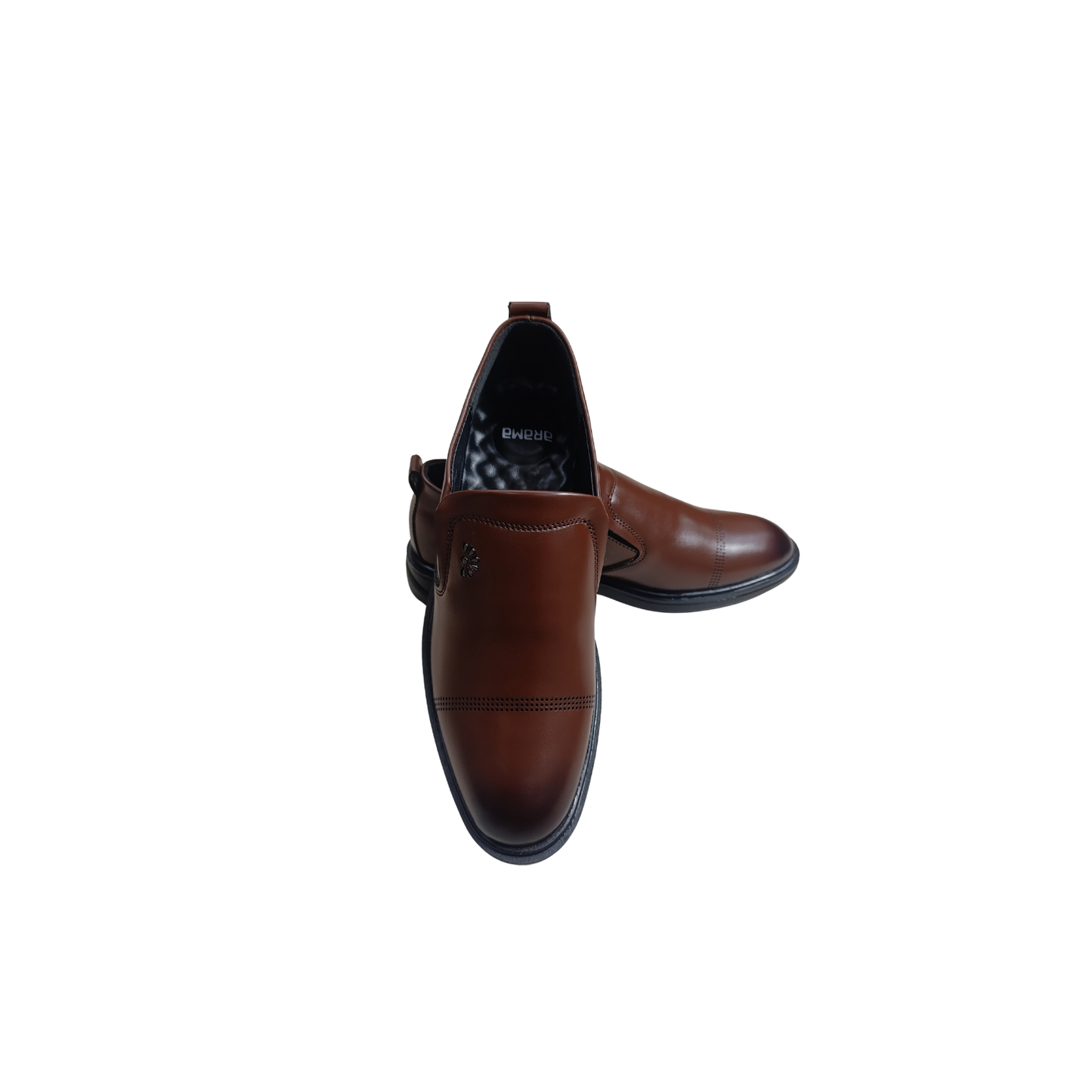 Men’s Semi-Formal Tan Brown Synthetic Leather Slip-On Shoes (CK-104)