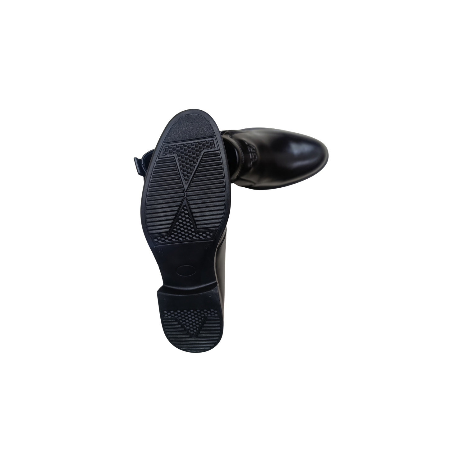 Men’s Semi-Formal Black Synthetic Leather Slip-On Shoes (CK-105)