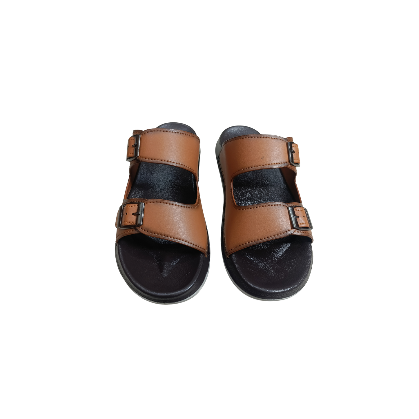 Men’s Double-Strap Buckle Slide – Tan Brown (CM-303)