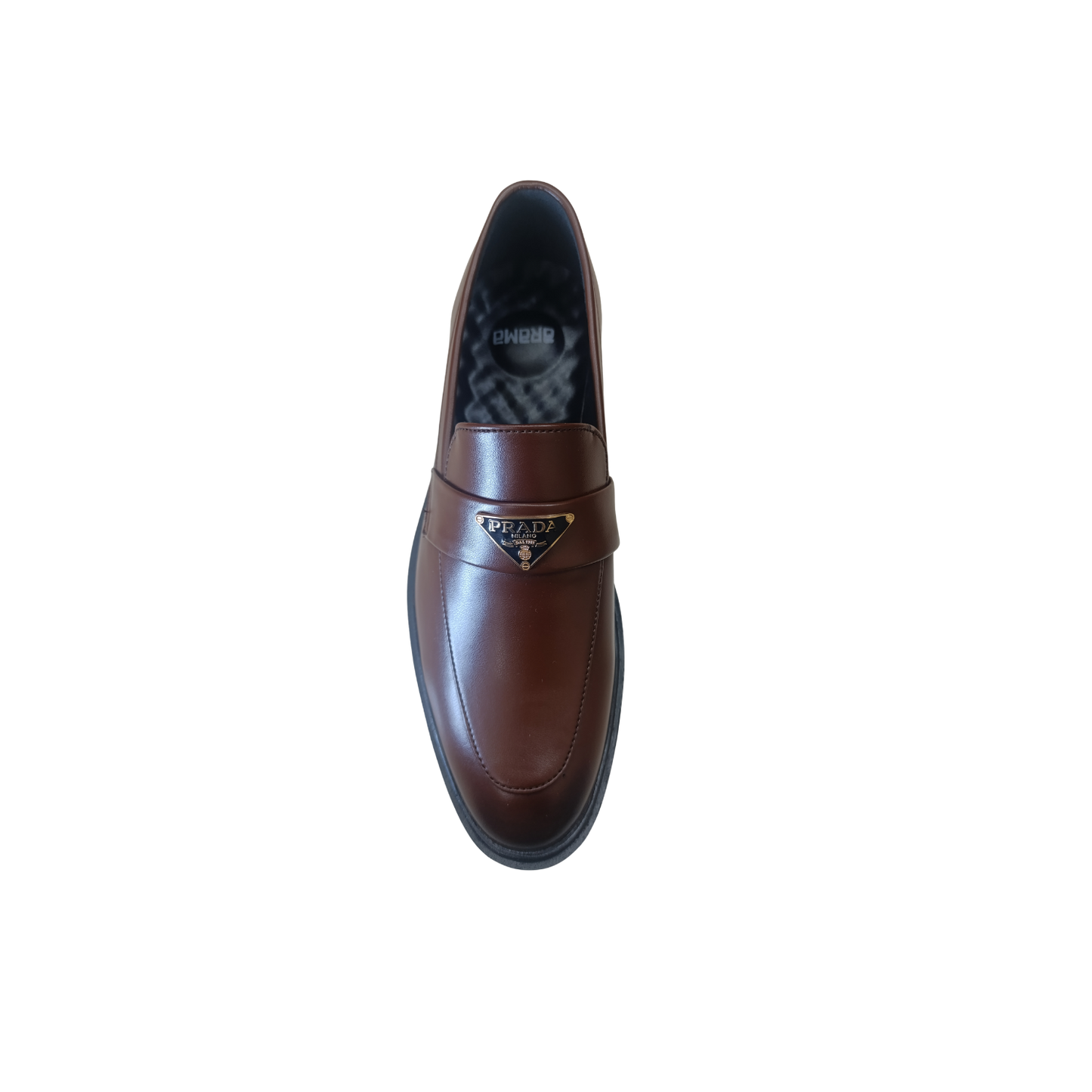 Men’s Semi-Formal Brown Synthetic Leather Slip-On Shoes with Metal Accent (CK-109)