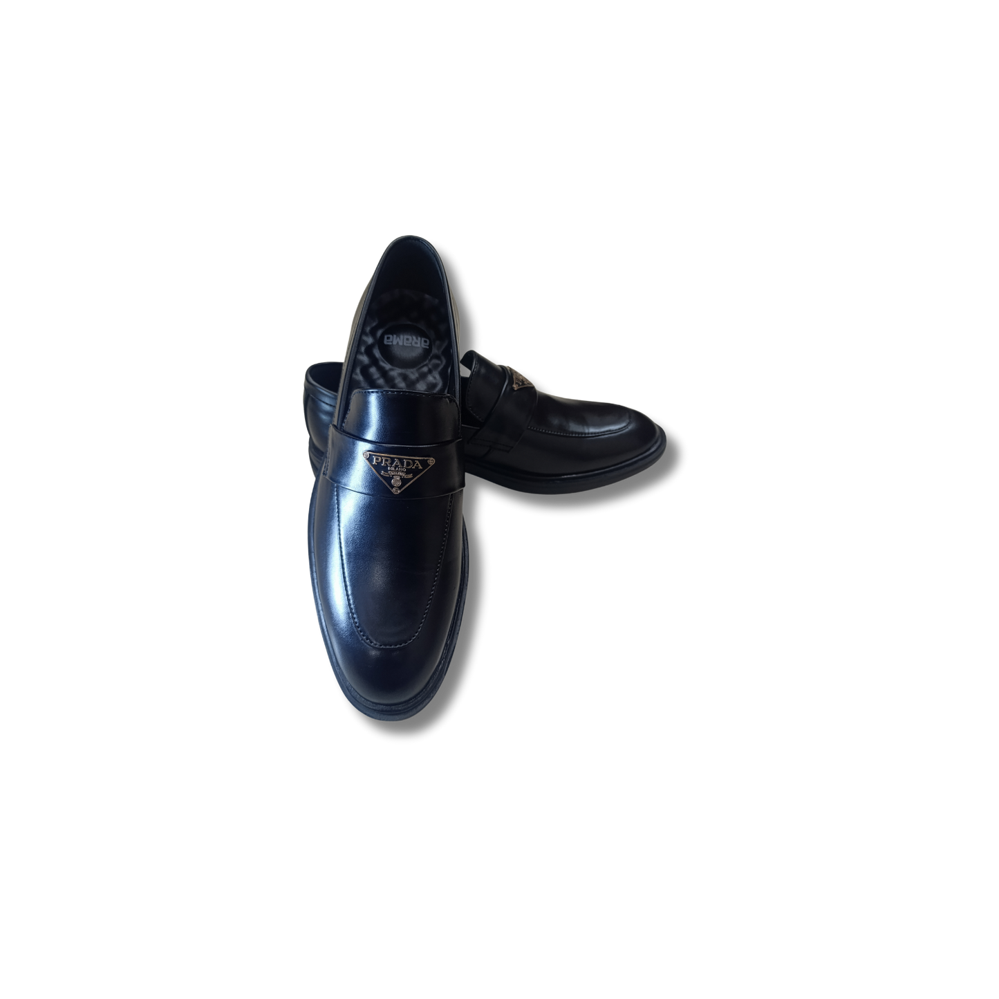 Men’s Semi-Formal Black Synthetic Leather Slip-On Shoes with Metal Accent (CK-109)